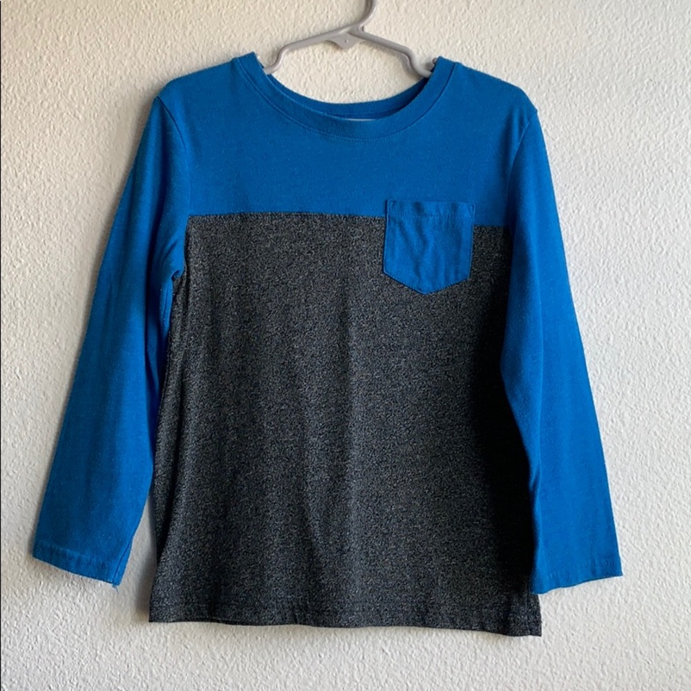 Boys blue and gray long sleeve tee